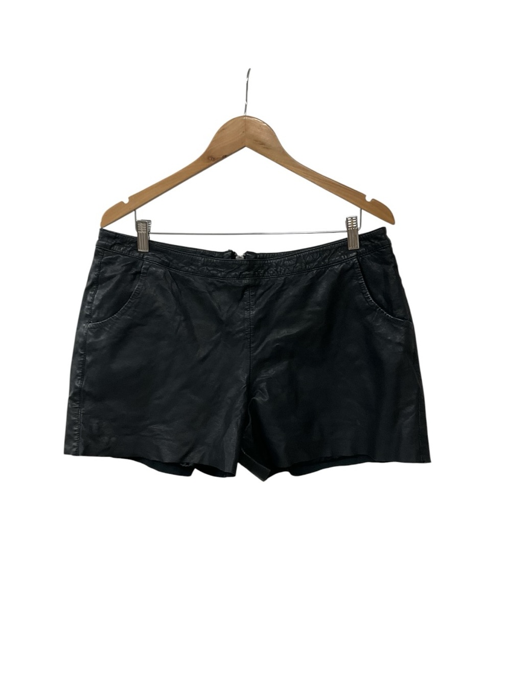 NWT Muubaa Black Leather Shorts US 12